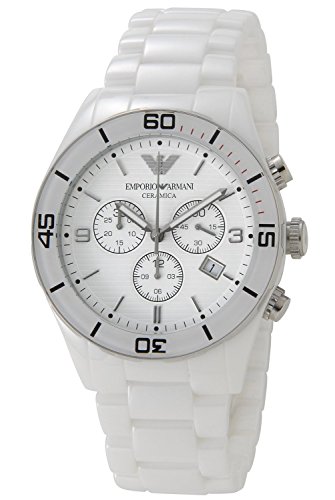 EMPORIO ARMANI エンポリオ アルマーニ メンズ セラミカ ホワイト クロノグラフ AR1424 [並行輸入品]